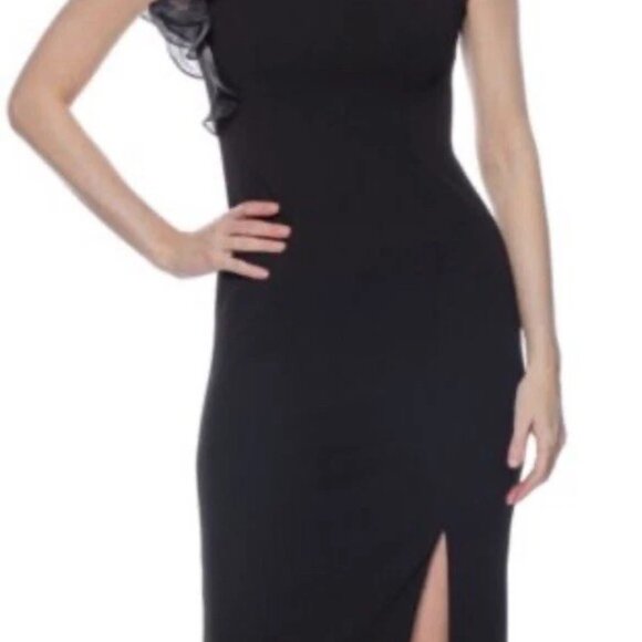 NWT! MARINA Dress ONLY $59! RETAIL $159! One Shoulder With Tulle Bow Sz 16W - Picture 2 of 10